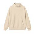 thumbnail image 5 of GZWYHT Mock Neck Sweatshirt Women Oversized Mock Neck Sweatshirt Cowl Neck Tops Fall Clothes Funnel Neck Sweatshirt High Neck Sweatshirt Hiking Clothes for Women Fashion Clothing Beige L, 5 of 9