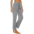 thumbnail image 1 of Womens Comfy Lounge Pants Loose Yoga Pants Cotton Blend Soft Drawstring Wide Leg Pants with Pockets, 1 of 6