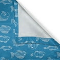 thumbnail image 4 of Ambesonne Nautical Blue Valance Pack of 2, Outline Fish Spices, 54"X18", Sea Blue and White, 4 of 5
