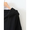 thumbnail image 4 of Women's Zip Up Long Sleeve Oversized Drawstring Hoodie Hooded Sweatshirt,Black,L, 4 of 6