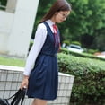 thumbnail image 2 of Traje de marinero universitario, uniforme de clase escolar para mujer, uniforme JK para niña suave, chaleco con tapeta en ángulo, vestido y falda para mujer, 2 of 6