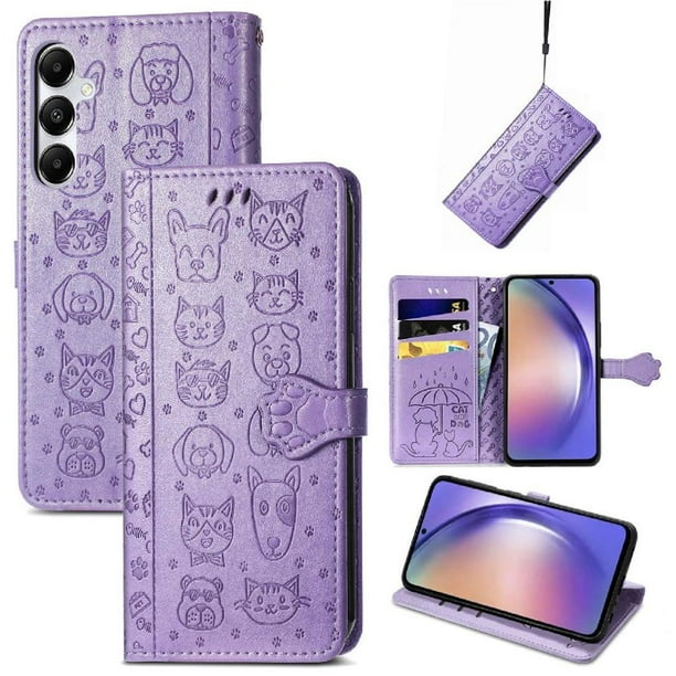 Funda Cartera FOXDOCK para Xiaomi Poco X6 Pro 5G , Flip PU con Relieve de Gatos y Perros, Tarjetero y Soporte