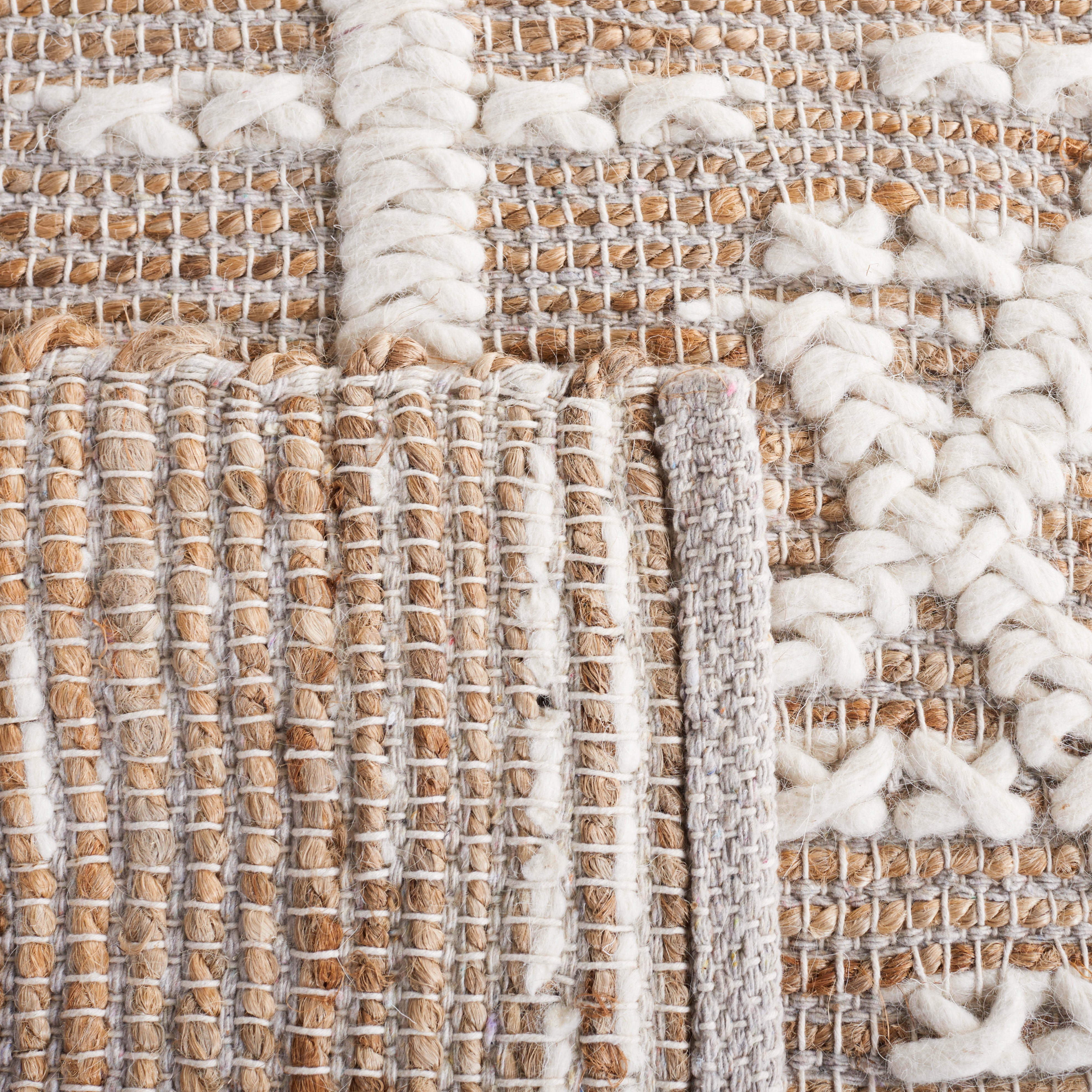SAFAVIEH Natural Fiber Cleto Geometric Area Rug, Natural/Ivory, 6' x 6' Square