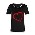 thumbnail image 3 of GERsome Valentines Day Cute Dog Paw Print T-Shirts Love Heart Short Sleeve Shirts Women's Casual Dog Lover Tee Blouse, 3 of 6