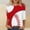 Red, variant on 3/4 Sleeve Tops for Women Baseball Print Trendy Dressy Crew Neck Blouses Plus Size Casual 2024 Summer T-Shirts