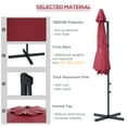 thumbnail image 4 of Outsunny 10FT Cantilever Patio Umbrella Offset Umbrella w/ Crank&Tilt Red, 4 of 10