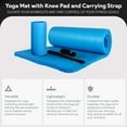 thumbnail image 2 of Open Box BalanceFrom 1" Extra Thick Yoga Mat w/Knee Pad & Carrying Strap, Blue, 2 of 10