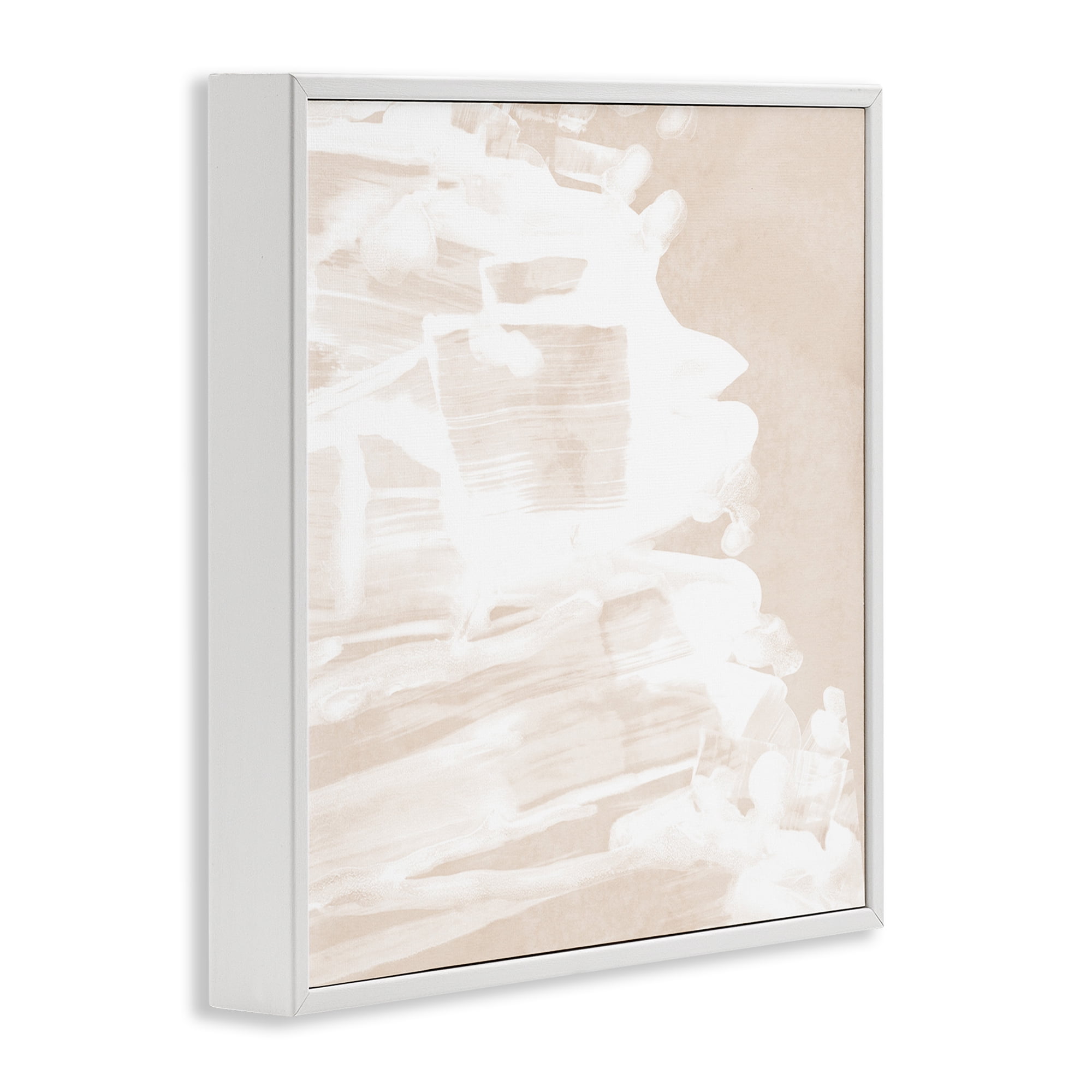 Stupell Industries Abstract Tide Movement Abstract Painting White Framed Art Print Wall Art, 17 x 17