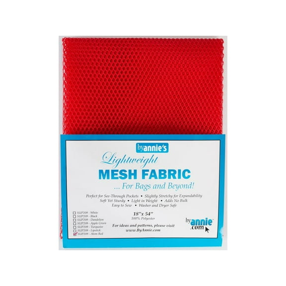By Annie Mesh Fabric Lightweight 18x54 Atom Red