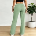 thumbnail image 5 of Wutalume Women's Elastic Drawstring Yoga Sweatpants - Flared Loose Trousers for Outdoor Exercise, Comfy Casual Pants,Light Green XL, 5 of 7