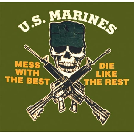 Fox Outdoor 64-54 XL U. S.  Marines-Mess With Best T-Shirt, Olive Drab - Extra