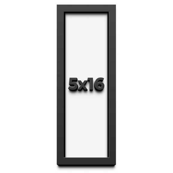 5x16 In Shadow Box Frame Black | 1 inches Deep Real Wood Contemporary Shadowbox Display Frame | UV