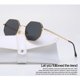 thumbnail image 3 of Gafas de sol con montura poligonal de metal y protección UV, lentes degradadas azules y amarillas., 3 of 5