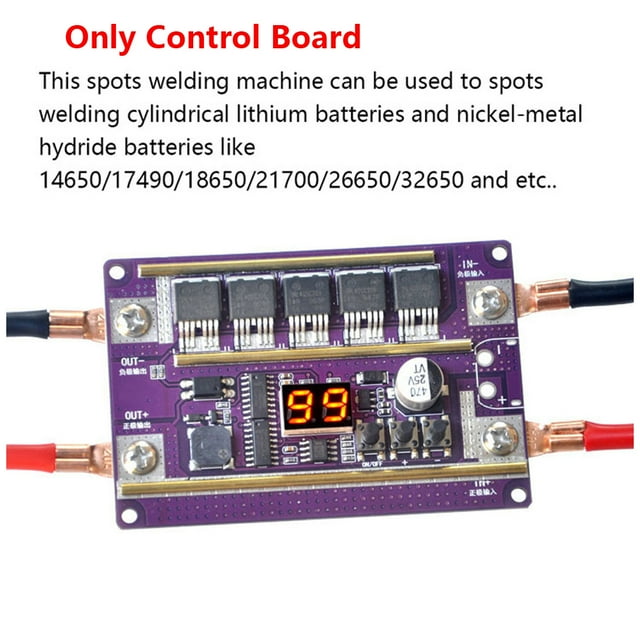 12V Mini Spot Welder DIY Kit 99 Gears PCB Control Board with Quick Release Pen Lithium Battery Professional Welding Machine Without Cover