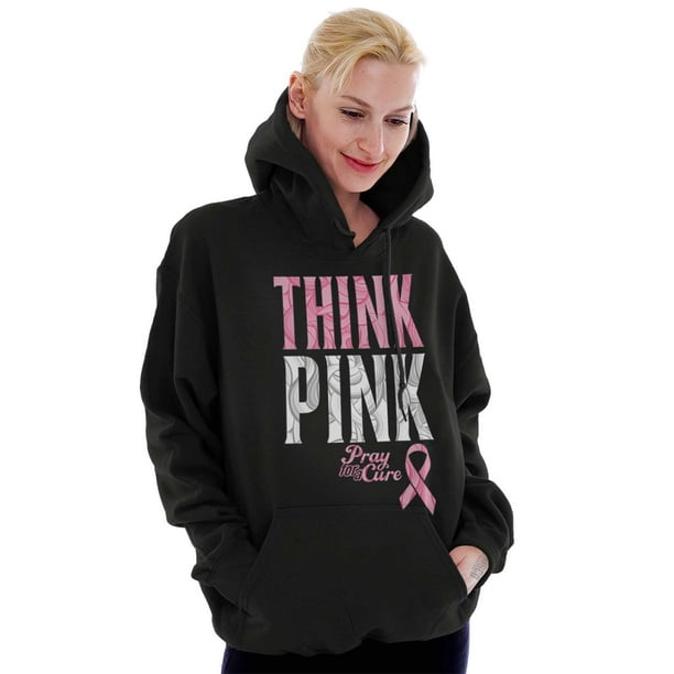 Pink Ribbon Cure Breast Cancer Awareness Hoodie Sweatshirt Women Brisco Brands Walmart Com