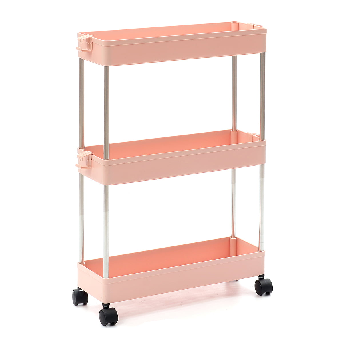 2/3/4 Layer Gap Storage Rack Slim Slide Movable Shelf Organizer with Wheels UK 