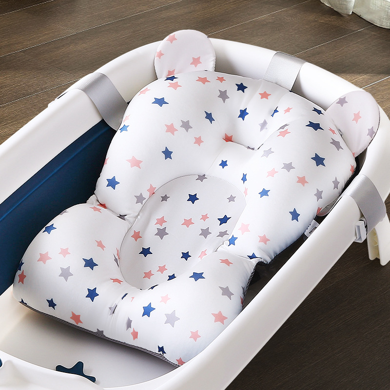 Infant Newborn Bath Support Anti-Slip Soft Bath Net Bathtub Sling Bear Shower Bathing Cradle for Tub(No Tub)