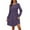 Purple, variant on Fnooota Womens Midi Dresses, Long Sleeve Cotton Pullover Crew Neck Casual Dresses Brown Size S-2XL