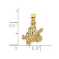 thumbnail image 2 of 14k Gold Sea Turtle Textured / 2-d Charm 16x11.85mm Wide 2.35mm Thick Pendant Necklace for Women, 2 of 2