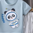 thumbnail image 3 of Toddler Boy Summer Clothes Outfits 2 Pcs Kids Cotton Short Sleeve Shirt Shorts Set 6-12 Months 12-24 Months 2t 3t 4t 5t 6t 7t Children(Light Blue,6-12 Months), 3 of 3