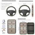 thumbnail image 3 of Jeiento Southwest Aztec Tribal Car Seat Cover Full Set with Steering Wheel Cover Seat Belt Strap Pads Armrest Pad Coasters Keychain Lipstick Holder 13 PCS Automobile Accessory Interior Decor, 3 of 8