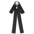 thumbnail image 1 of INSPIRE CHIC Women's Lace Pre-Tied Bow Tie Retro Bowknot Pin Bowties Satin Brooch Negro, 1 of 4
