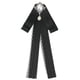 thumbnail image 1 of INSPIRE CHIC Women's Lace Pre-Tied Bow Tie Retro Bowknot Pin Bowties Satin Brooch Negro, 1 of 4