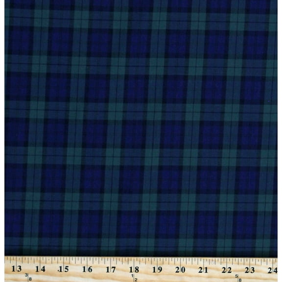 Cotton Sevenberry Classic Plaids Green Blue Cotton Fabric Print by the Yard (SB-51010D208-29HUNTER)