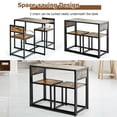 thumbnail image 2 of 3 Pieces Dining Set Compact Table and 2 Chair with Metal Frame for Small Space, 2 of 9