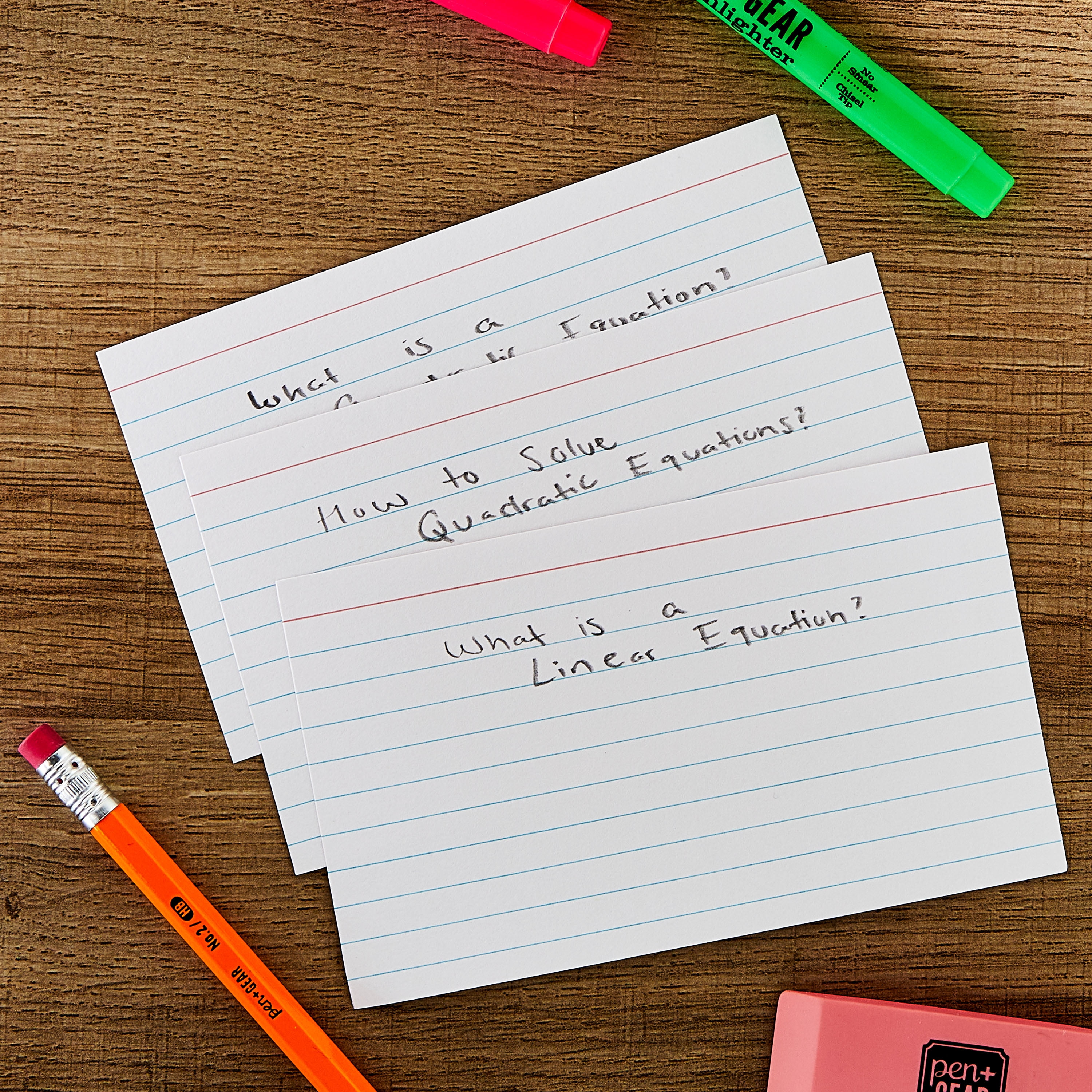 Pen+Gear Ruled Index Cards, White, 300 Count, 3" x 5"