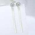 thumbnail image 4 of Dainty 2 Carat Moissanite Drop Earrings for Women D Color VVS1 Clarity Long Earrings 925 Sterling Silver Diamond Dangle Earrings Round Cut Women's Tassel Earrings, 4 of 7