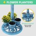 thumbnail image 4 of (2 pack) OBENSKY Bird Bath With 4 Planters 28" Height Pedestal Antique Outdoor Garden Decor Vintage Yard Art (Blue), 4 of 8