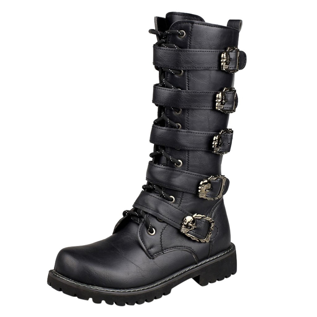 mens flat heel boots