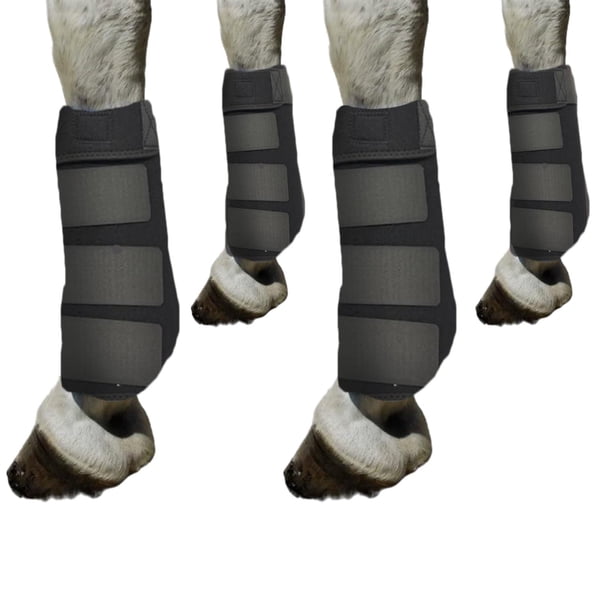 4 piezas botas de caballo protección de piernas accesorios ecuestres cubiertas de piernas conjunto de envolturas de piernas para montar entrenamiento negro
