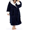 thumbnail image 3 of Peignoir Femme en Flanelle Chaud Long Robe Taille Lacée avec Poche pour Automne Hiver, 3 of 5