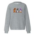 thumbnail image 6 of Women's Casual Crew Neck Sweatshirt Halloween Three Pumpkin Broom Graphic Pullover Vintage Streetwear Top Fall Winter Oversized Sweatshirts Grey M, 6 of 6