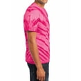 thumbnail image 4 of Mens Tiger Stripe Tie-Dye Short Sleeve Cotton Tee Pink 2X-Large, 4 of 5