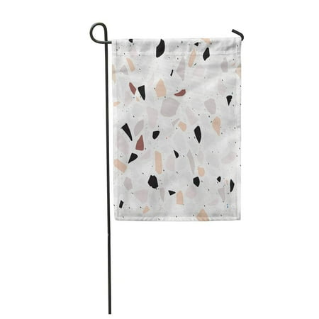 Concrete Floor Patio Ideas SIDONKU Concrete Terrazzo Abstract Pattern Architecture Black Floor Flooring Granite Garden Flag Decorative Flag House Banner 12x18 inch ()