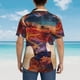 thumbnail image 4 of Balery Cultural Silhouette Journey Camisas hawaianas de manga corta para hombre, camisas playeras de corte holgado, camisas de vacaciones con botones,Small, 4 of 7