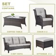thumbnail image 3 of POCASSY 6 Piece Rattan Sofa Seating Group with Cushions, 3 of 7