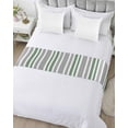 thumbnail image 5 of Bed Runner Scarf King Size, Sage Green Grey Stripes Stain Bed Runners & Scarves for Foot of Beds, Simple Striped Lines Minimalist Decorative Bedding Runner Scarf for Hotel Home Bedroom, 5 of 6