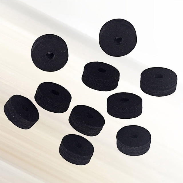 CHICHUMID 10 Pcs Tambour Amortisseur Coussin Accessoires Ronds en Feutre Noir