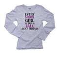 thumbnail image 1 of Every Short Girl Needs A Tall Best Friend Women's Long Sleeve Grey T-Shirt, 1 of 2
