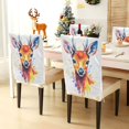 thumbnail image 3 of Decorative Chair Back Cover One Size x2 Chair Cover Dining Chair Slipcovers Chair Back Decoration Festival Chair Decoration Watercolor Cartoon Deer, 3 of 6