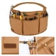 thumbnail image 5 of Bolsas para Cinturón de Herramientas para Hombre, Bolsa de Lona para Herramientas de Electricista, Bolsa para Herramientas de Jardinería con 13 Bolsillos, Color Marrón., 5 of 6