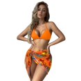 thumbnail image 1 of Aayomet Maillots de Bain pour Femmes 2024 3 Pcs Bikini (Orange, S), 1 of 5