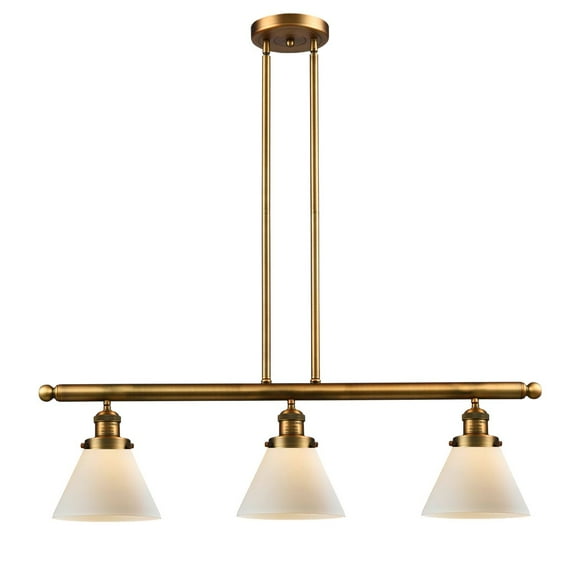 Innovations 3-LT LED Large Cone 36" Island-LT LED - Brushed Brass - 213-BB-G41-LED