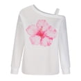 thumbnail image 4 of Camiseta de manga larga con cuello sesgado para mujer a la moda, blusa holgada con hombros descubiertos y estampado de otoño Fridja  bvmnju7190, 4 of 8