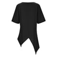 thumbnail image 4 of Women's Tshirts Fashion Irregular Casual Linen Long Sleeve Crew Neck Blouse Spring Summer Tee Shirt Tops, 4 of 7