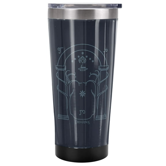 Lord Of The Rings Official The Mellon 20 oz Travel Tumbler, Stainless Steel, Vacuum Insulated with Leak Resistant Slide-Lock Lid